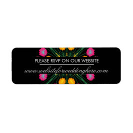 Etiqueta RSVP para Site Web Espanhol Floral Desenhado à Mão