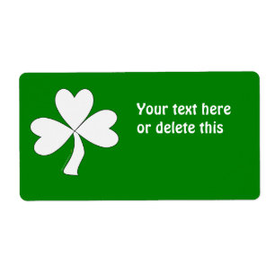 Etiqueta Rua Branca de Shamrock. Boa Sorte Irlandesa do Dia