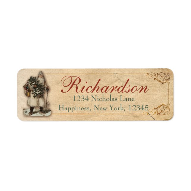 Etiqueta Rua de Natal Vitoriano Papai Noel. Nicholaus (Frente)