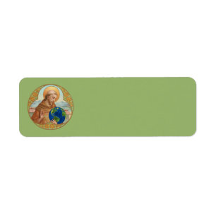 Etiqueta Rua. Francis de Assisi segurando a Terra