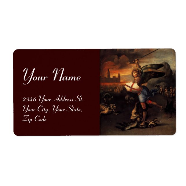 Etiqueta Rua Michael e Dragon, marrom (Frente)