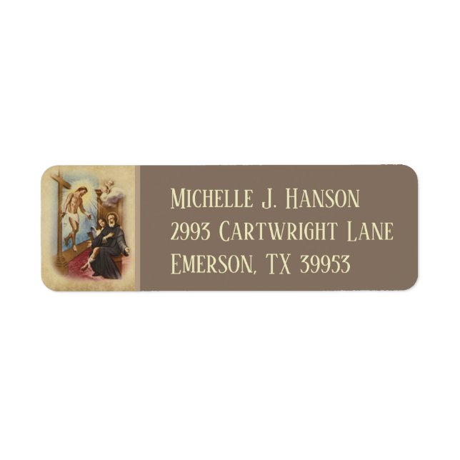 Etiqueta Rua. Parentesco Peregrino Santo de Doentes Cancere (Frente)