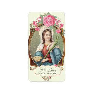 Etiqueta Rua Religiosa, Rótulo de Rosas Rosa Lucy Lucia Vi
