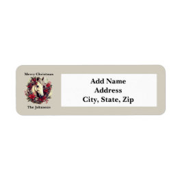 Etiqueta Rua Vermelha do Cavalo de Natal Russo