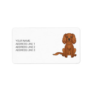Etiqueta Ruby Cavalier King Charles Spaniel & Text