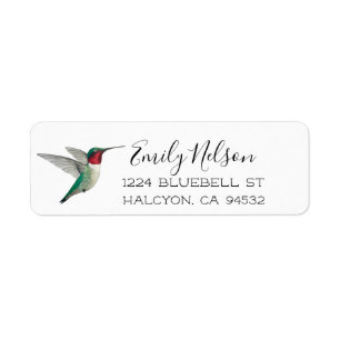 Etiqueta Ruby-throated Hummingbird Return Address