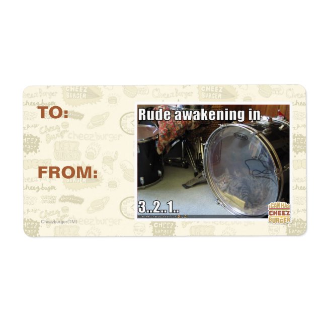 Etiqueta Rude despertando em (Frente)