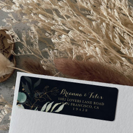 Etiqueta Russo Eucalyptus Dourado Floral Blue Return Endere