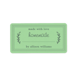 Etiqueta Russo Homemade Baked Goods Jam Verde