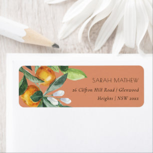 Etiqueta Rust Citrus Orange Botanic Boho Address