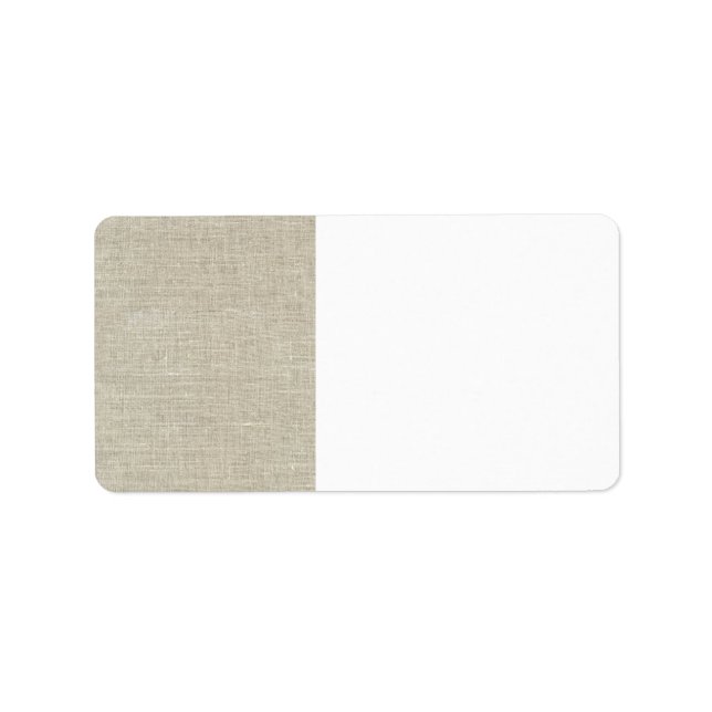 Etiqueta Rustic Beige Linen Impressa (Frente)