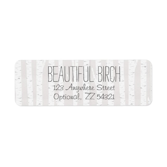 Etiqueta Rustic Birch Wood Tres Trunks Endereço de Retorno (Frente)