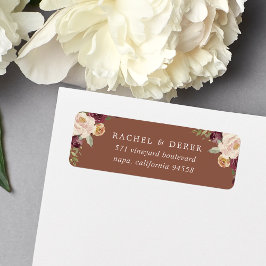 Etiqueta Rustic Bloom Watercolor Floral Return Address