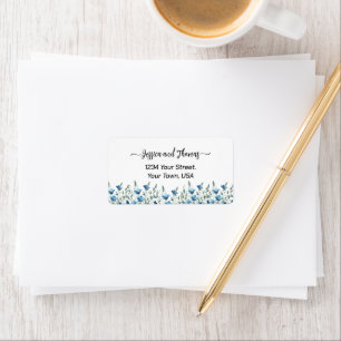 Etiqueta Rustic Blue Boho Wildflower Endereço de Casamento