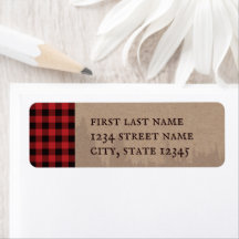 Rustic Buffalo Plaid Lumberjack Address