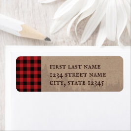 Etiqueta Rustic Buffalo Plaid Lumberjack Address