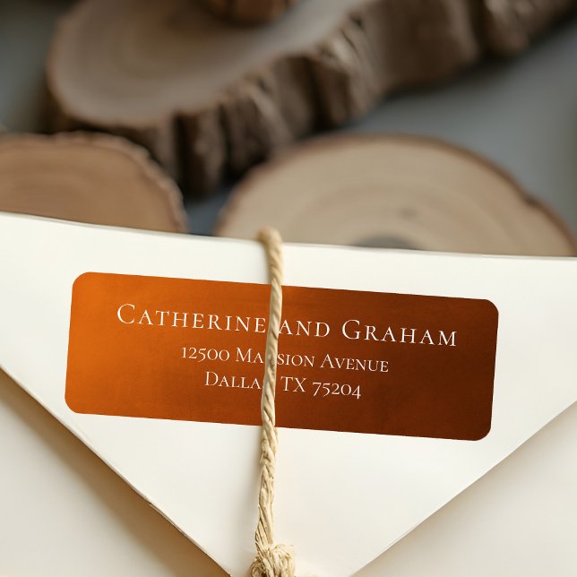 Etiqueta Rustic Burnt Orange Autumn Endereço de Devolução (Criador carregado)