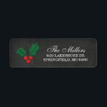 Etiqueta Rustic Chalkboard Christmas Holly Berry<br><div class="desc">Adicione um toque especial aos seus envelopes nesta época de férias com rótulos de endereços lindos e festivos. As etiquetas de endereço de Natal apresentam um fundo de quadro chalkboard rústico, bagas holly vermelhas e verdes e texto personalizado. Altere o estilo da fonte, mova o texto e muito mais clicando...</div>