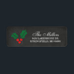 Etiqueta Rustic Chalkboard Christmas Holly Berry<br><div class="desc">Adicione um toque especial aos seus envelopes nesta época de férias com rótulos de endereços lindos e festivos. As etiquetas de endereço de Natal apresentam um fundo de quadro chalkboard rústico, bagas holly vermelhas e verdes e texto personalizado. Altere o estilo da fonte, mova o texto e muito mais clicando...</div>