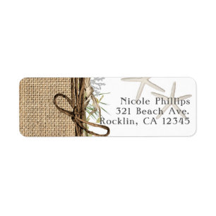 Etiqueta Rustic Coastal Beach Starfish Burlap & Greenery