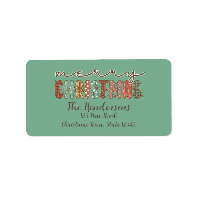 Etiqueta Rustic Country Merry Christmas (Frente)