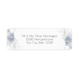 Etiqueta Rustic Dusty Blue Rosa Floral