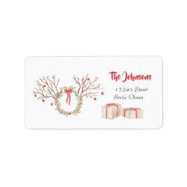 Etiqueta Rustic elegant watercolor Christmas return address