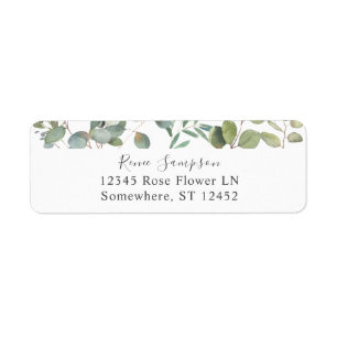 Etiqueta Rustic Eucalyptus Greenery Duo 4 Endereço de Devo