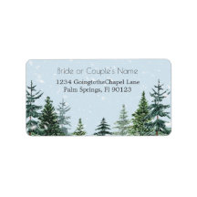 Rustic Evergreen Winter Pine Trees RSVP Endereço