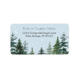 Etiqueta Rustic Evergreen Winter Pine Trees RSVP Endereço