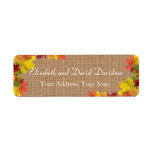 Etiqueta Rustic Fall Deixa Burlap Casamento Personalizado