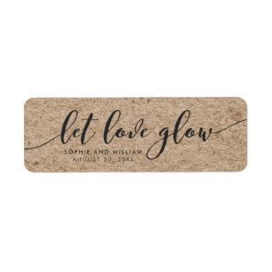 Etiqueta Rustic Faux Kraft Deixa O Amor De Casamento Brilha