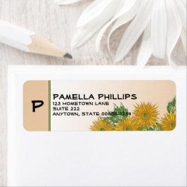 Etiqueta Rustic Floral Art - Letra Inicial Personalizada