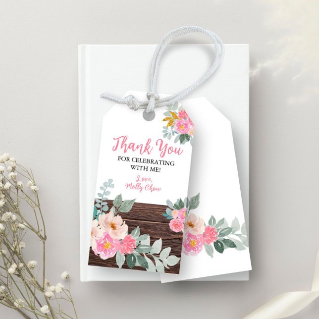 Etiqueta Rustic Floral Gift (Criador carregado)