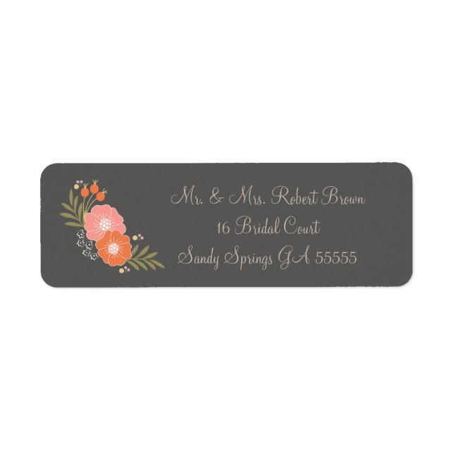 Etiqueta Rustic Floral Mr e Mrs Address Labels (Frente)