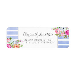 Etiqueta Rustic Floral Watercolor Modern Return Address