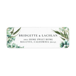 Etiqueta Rustic Greenery Eucalyptus Endereço Caseiro