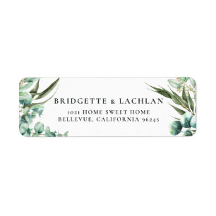 Etiqueta Rustic Greenery Eucalyptus Endereço Caseiro