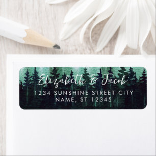 Etiqueta Rustic Greenery Forest Wednings Endereço de devolu