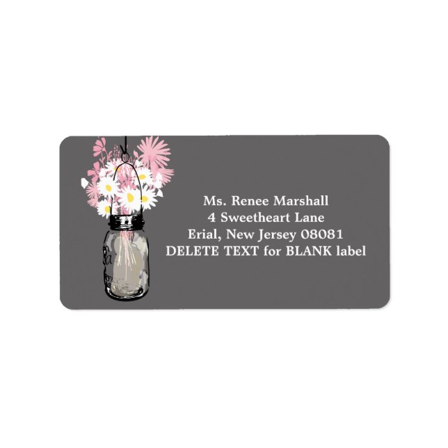 Etiqueta Rustic Hanging Mason Jar Wedding (Frente)