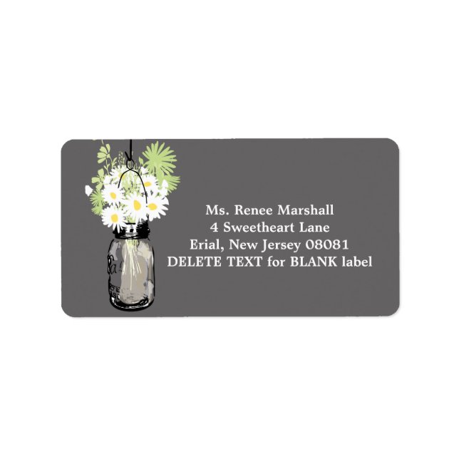 Etiqueta Rustic Hanging Mason Jar Wedding (Frente)