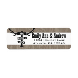 Etiqueta Rustic Hunt está por causa do endereço de retorno