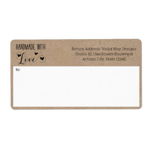Etiqueta Rustic Kraft Look 2-in-1 Return & Shipping Address