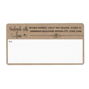 Etiqueta Rustic Kraft Look 2-in-1 Return & Shipping Address