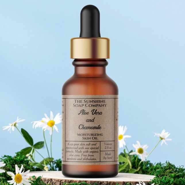 Etiqueta Rustic kraft paper simple dropper bottle label (Criador carregado)