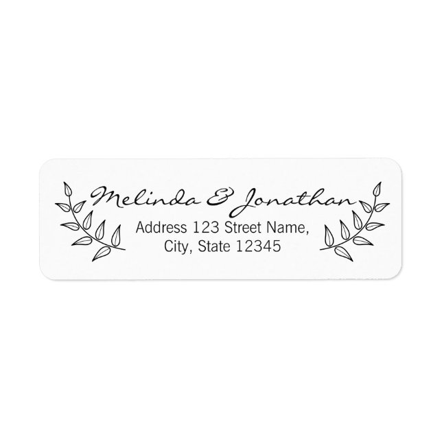 Etiqueta Rustic Laurels Wedding (Frente)