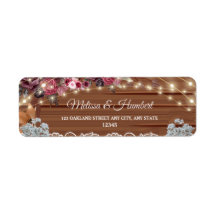 Rustic Lights Baby's Breath Wedding Return Address