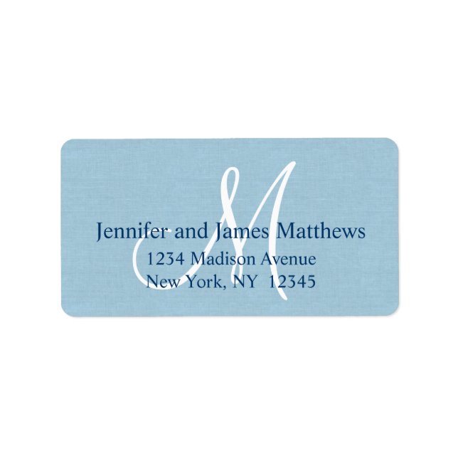 Etiqueta Rustic Linen Monograma para Casamentos (Frente)