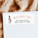 Etiqueta Rustic Merry Christmas Watercolor Snowman Family<br><div class="desc">Stand out from the rest of the holiday cards this season with this cute, whimsical holiday design that features an adorable watercolor snowman. The words, "Merry Christmas, Anderson Family, and your address" appears in a hand-lettered red rustic typography and modern black font. Customize this unique, one-of-a-kind card with your own...</div>