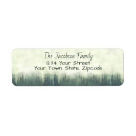 Etiqueta Rustic Misty Green Pines Small Return Address